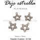 Dije estrella plateada 14 mm x 12 mm