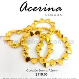 Acerina Corazón dorada, 8 mm x 7.5 mm