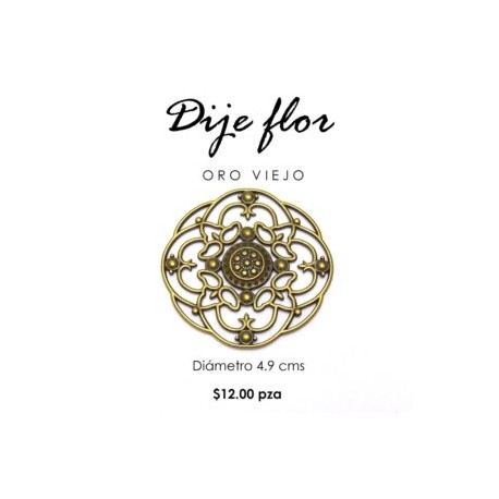 Dije flor oro viejo