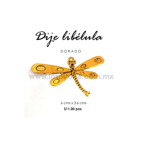 Dije Libélula Dorada 6 cm x 3.6 cm