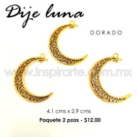 Dije Luna dorada 4.1 cm x 2.9 cm