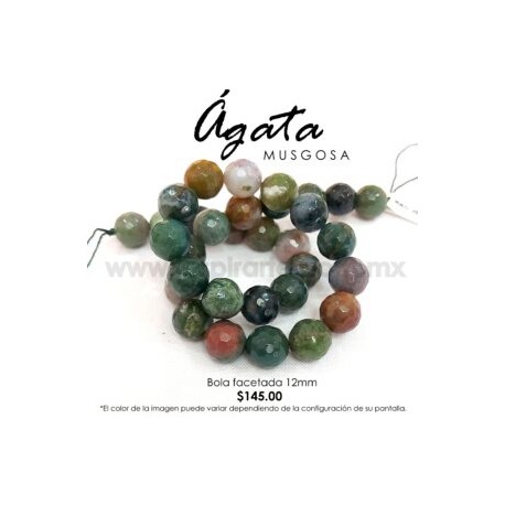 Ágata Musgosa bola facetada 12 mm