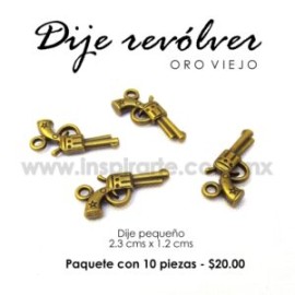 Dije revólver 2.3 cms x 1.2 cms