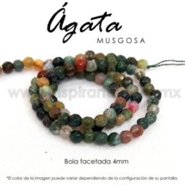 Ágata Musgosa bola facetada 4 mm
