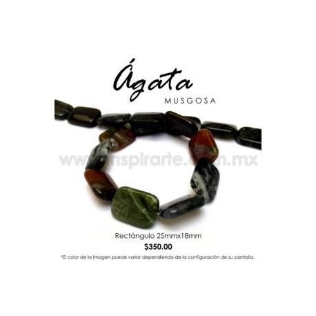 Ágata Musgosa Rectángulo 25mm x 18mm