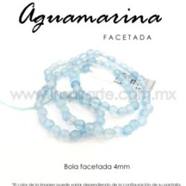Aguamarina bola facetada 4mm