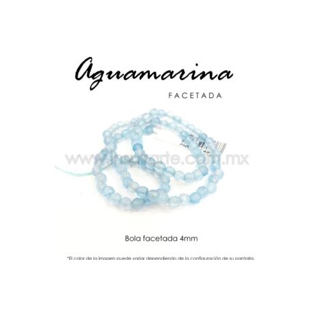 Aguamarina bola facetada 4mm