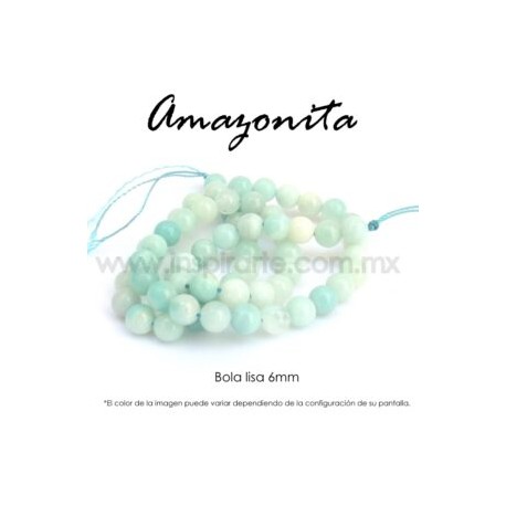 Amazonita bola lisa 6mm