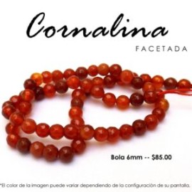 Cornalina facetada 6mm