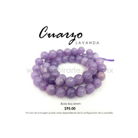 Cuarzo Lavanda bola lisa 6mm