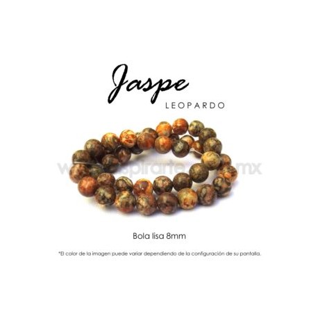 Jaspe leopardo, bola lisa 8mm
