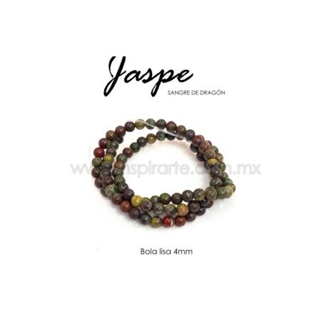 Jaspe sangre de dragón bola lisa 4mm