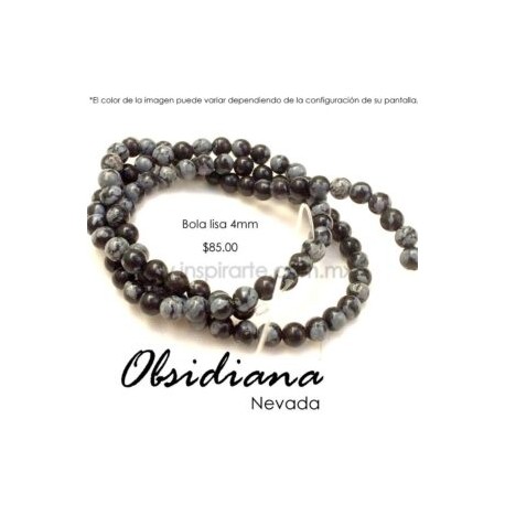 Obsidiana nevada, bola lisa 4mm