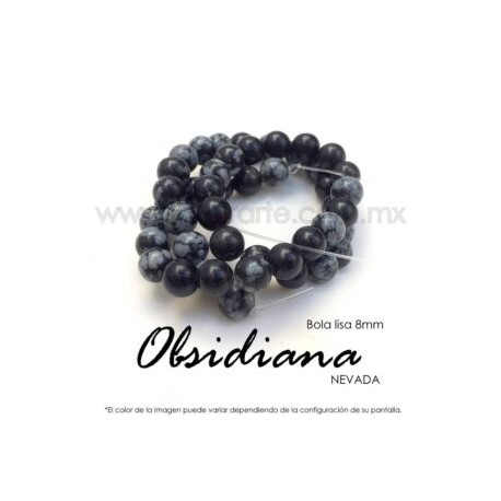Obsidiana nevada, bola lisa 8mm