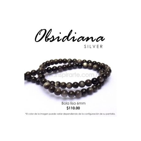 Obsidiana Silver, bola lisa 6mm