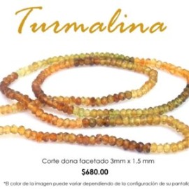 Turmalina dona facetada 3mm x 1.5mm