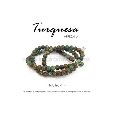 Turquesa africana bola lisa 4mm