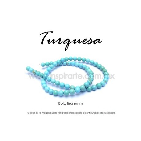Turquesa, bola lisa 6mm