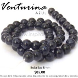 Venturina azul, bola lisa 8mm