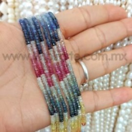 Zafiro multicolor dona 3mm x 1.5mm