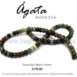 Ágata musgosa dona 8mm x 5mm